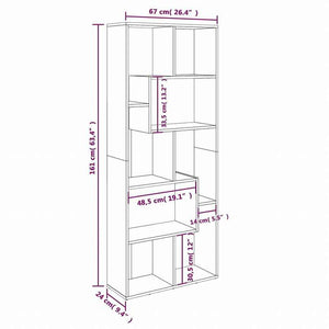 vidaXL ブックキャビネット ブラウンオーク 67x24x161 cm エンジニアリングウッド家具 棚 本棚・オープンラック(代引不可)