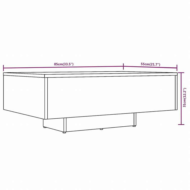 vidaXL コーヒーテーブル ブラウンオーク 85x55x31 cm エンジニアリングウッド家具 テーブル アクセントテーブル コーヒーテーブル(代引不可)