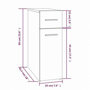 vidaXL 収納キャビネット 薬 ブラウンオーク 20x45.5x60 cm エンジニアリングウッド家具 キャビネット&収納 収納キャビネット・ロッカー(代引不可)