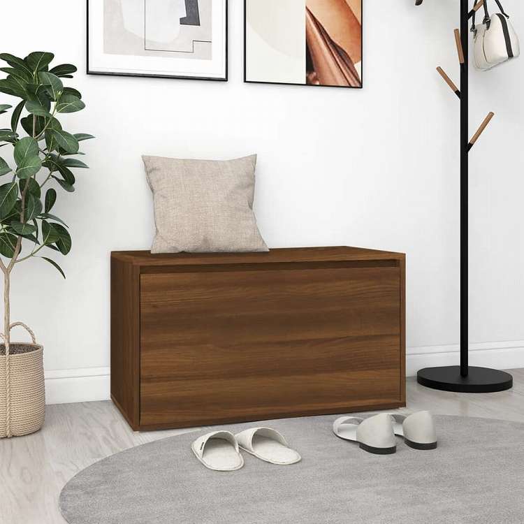 vidaXL ホールベンチ 80x40x45 cm ブラウン エンジニアリングウッド家具 ベンチ 倉庫・通路用ベンチ(代引不可)