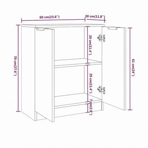 vidaXL サイドボード ホワイト 60x30x70cm エンジニアリングウッド家具 キャビネット&収納 サイドボード(代引不可)