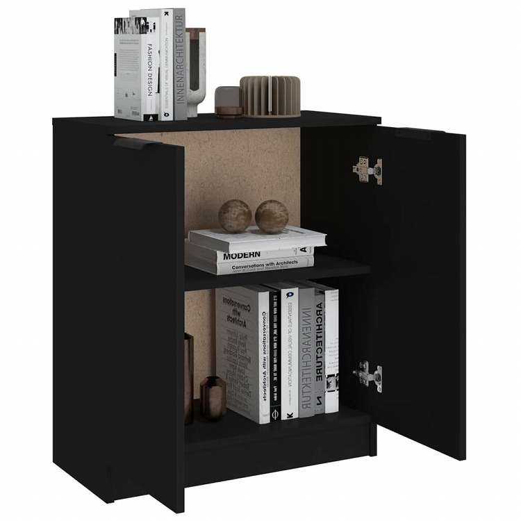 vidaXL サイドボード ブラック 60x30x70cm エンジニアリングウッド家具 キャビネット&収納 サイドボード(代引不可)
