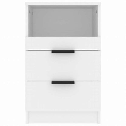 vidaXL ベッドサイドキャビネット ホワイト エンジニアリングウッド家具 テーブル ベッドサイドテーブル(代引不可)