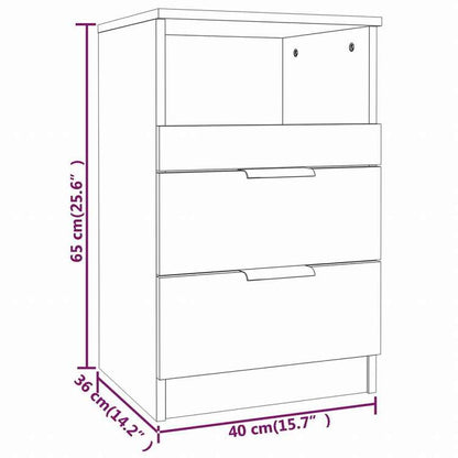 vidaXL ベッドサイドキャビネット ホワイト エンジニアリングウッド家具 テーブル ベッドサイドテーブル(代引不可)