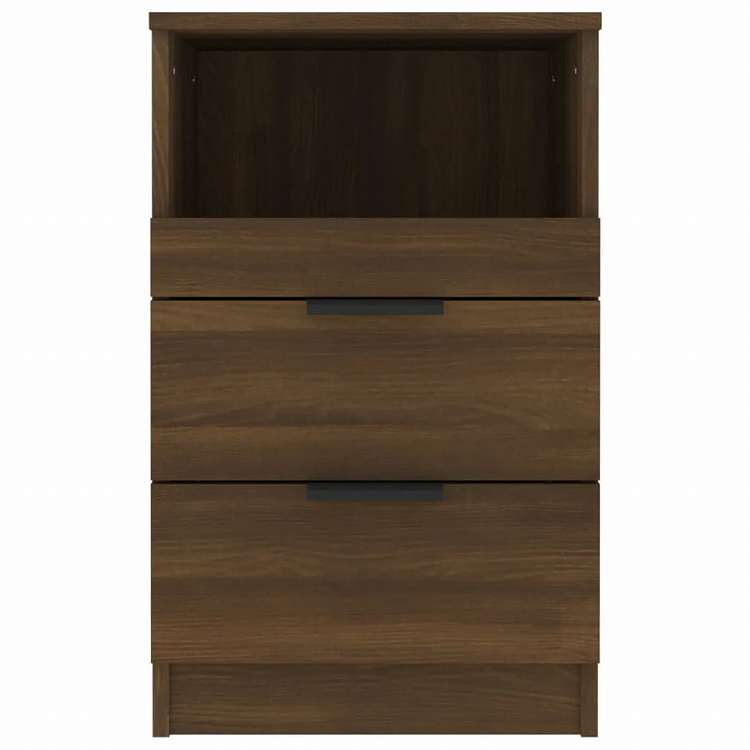 vidaXL ベッドサイドキャビネット ブラウンオーク エンジニアリングウッド家具 テーブル ベッドサイドテーブル(代引不可)