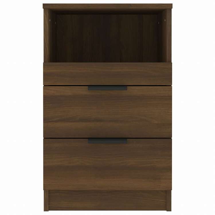 vidaXL ベッドサイドキャビネット2点 ブラウンオーク エンジニアリングウッド家具 テーブル ベッドサイドテーブル(代引不可)