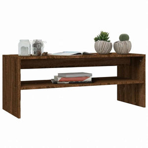 vidaXL コーヒーテーブル ブラウンオーク 100x40x40 cm エンジニアリングウッド家具 テーブル アクセントテーブル コーヒーテーブル(代引不可)