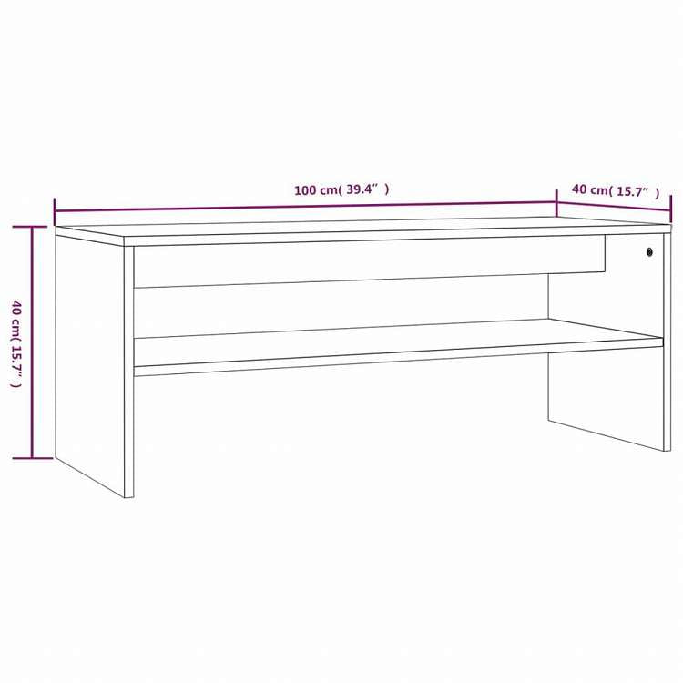 vidaXL コーヒーテーブル ブラウンオーク 100x40x40 cm エンジニアリングウッド家具 テーブル アクセントテーブル コーヒーテーブル(代引不可)