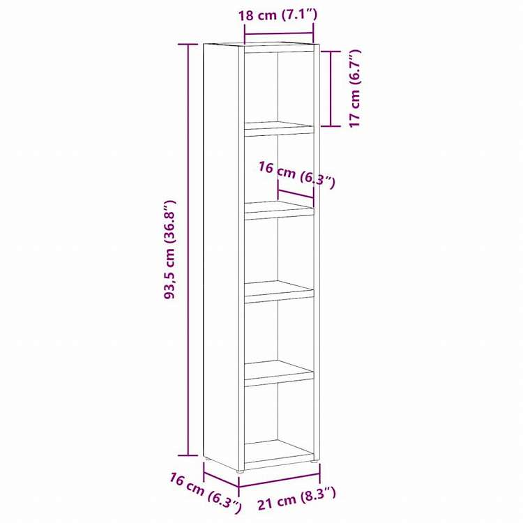 vidaXL CDキャビネット 2点 ブラウンオーク 21x16x93.5cm エンジニアリングウッド家具 キャビネット&収納 メディア収納・ラック(代引不可)