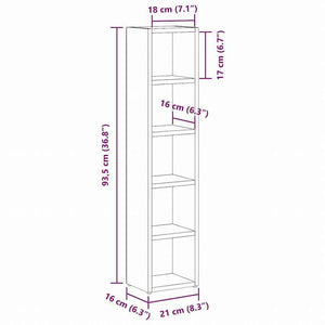 vidaXL CDキャビネット 2点 ブラウンオーク 21x16x93.5cm エンジニアリングウッド家具 キャビネット&収納 メディア収納・ラック(代引不可)