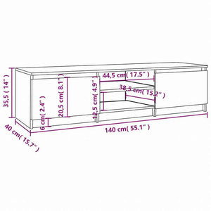 vidaXL TVキャビネット ブラウンオーク 140x40x35.5 cm エンジニアリングウッド家具 AVラック・テレビ台(代引不可)