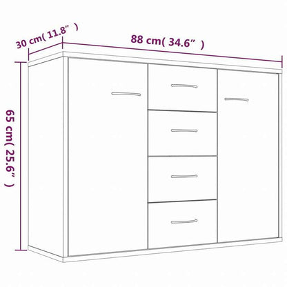 vidaXL サイドボード ブラウンオーク 88x30x65cm エンジニアリングウッド家具 キャビネット&収納 サイドボード(代引不可)
