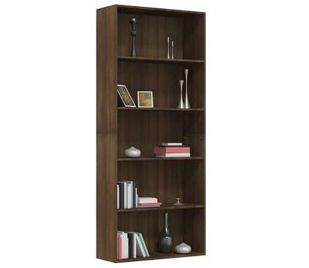 vidaXL 5段 ブックキャビネット ブラウンオーク 80x30x189 cm エンジニアリングウッド家具 棚 本棚・オープンラック(代引不可)