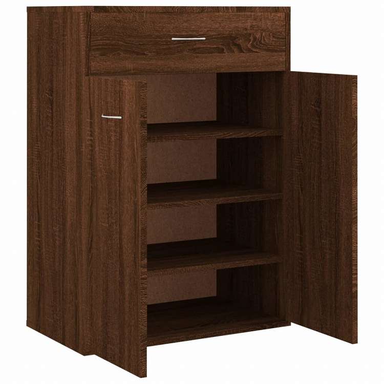 vidaXL シューズキャビネット ブラウンオーク 60x35x84 cm エンジニアリングウッドホーム&ガーデン 家事用品 収納&オーガナイザー 衣類・ワードローブ収納 シューズラック・整理収納(代引不可)