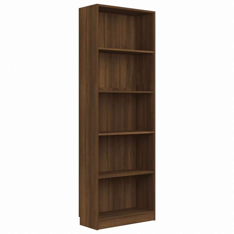vidaXL 5段 ブックキャビネット ブラウンオーク 60x24x175 cm エンジニアリングウッド家具 棚 本棚・オープンラック(代引不可)