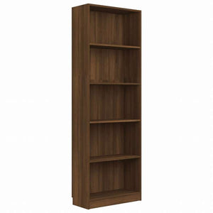 vidaXL 5段 ブックキャビネット ブラウンオーク 60x24x175 cm エンジニアリングウッド家具 棚 本棚・オープンラック(代引不可)