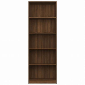 vidaXL 5段 ブックキャビネット ブラウンオーク 60x24x175 cm エンジニアリングウッド家具 棚 本棚・オープンラック(代引不可)