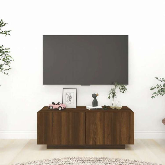 vidaXL TVキャビネット ブラウンオーク 100x35x40 cm エンジニアリングウッド家具 AVラック・テレビ台(代引不可)