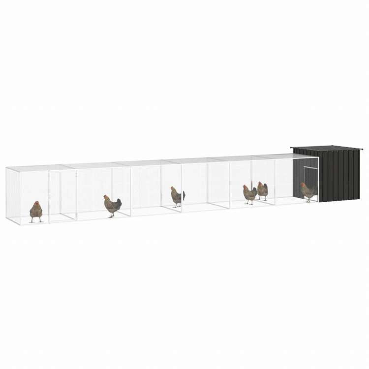 vidaXL チキンケージ アントラシート 700x91x100 cm 亜鉛メッキ鋼動物&ペット用品 ペット用品 小動物用品 小動物 飼育・ケージ(代引不可)
