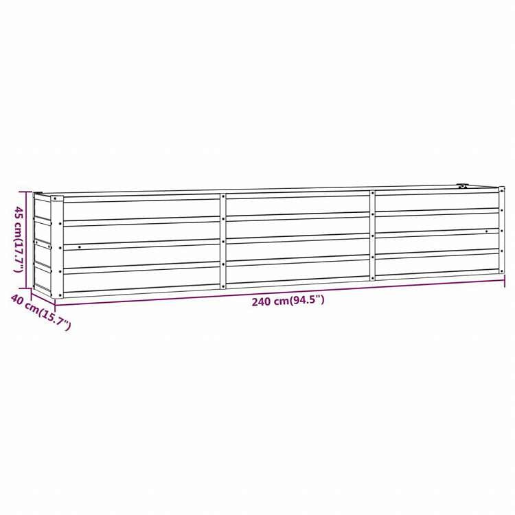 vidaXL ガーデンレイズドベッド ラスティ 240x40x45 cm コルテン鋼ホーム&ガーデン 芝&ガーデン ガーデニング 鉢植え・プランター(代引不可)