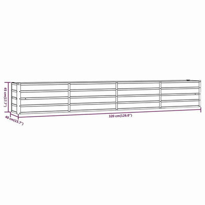 vidaXL ガーデンレイズドベッド ラスティ 320x40x45 cm コルテン鋼ホーム&ガーデン 芝&ガーデン ガーデニング 鉢植え・プランター(代引不可)