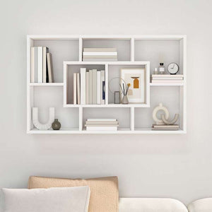 vidaXL ウォールシェルフ ホワイト 85x16x52.5 cm エンジニアリングウッド家具 キャビネット&収納(代引不可)