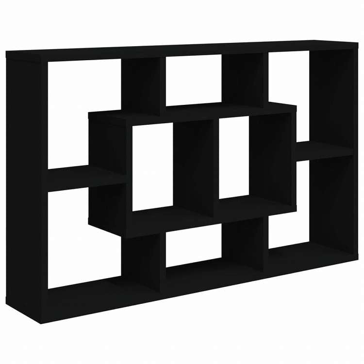 vidaXL ウォールシェルフ ブラック 85x16x52.5 cm エンジニアリングウッド家具 キャビネット&収納(代引不可)