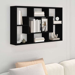 vidaXL ウォールシェルフ ブラック 85x16x52.5 cm エンジニアリングウッド家具 キャビネット&収納(代引不可)
