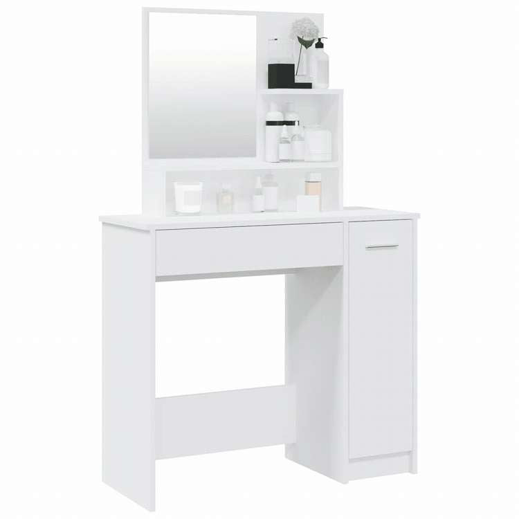 vidaXL ドレッシングテーブル ミラー付き ホワイト 86,5x35x136cm家具 キャビネット&収納 洗面・化粧台ユニット 寝室用化粧用テーブル(代引不可)