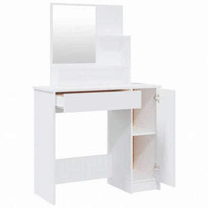 vidaXL ドレッシングテーブル ミラー付き ホワイト 86,5x35x136cm家具 キャビネット&収納 洗面・化粧台ユニット 寝室用化粧用テーブル(代引不可)