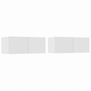 vidaXL テレビキャビネット 2点 ホワイト 80x30x30 cm エンジニアリングウッド家具 AVラック・テレビ台(代引不可)