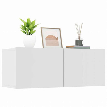 vidaXL テレビキャビネット 2点 ホワイト 80x30x30 cm エンジニアリングウッド家具 AVラック・テレビ台(代引不可)