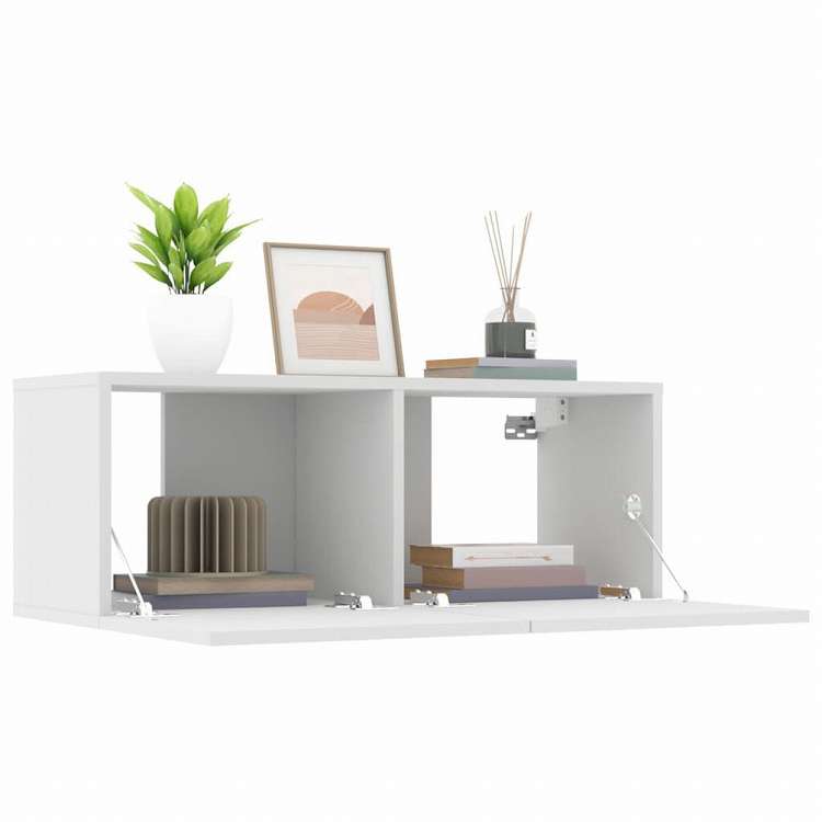 vidaXL テレビキャビネット 2点 ホワイト 80x30x30 cm エンジニアリングウッド家具 AVラック・テレビ台(代引不可)