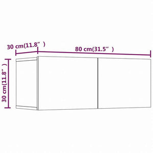 vidaXL テレビキャビネット 2点 ホワイト 80x30x30 cm エンジニアリングウッド家具 AVラック・テレビ台(代引不可)