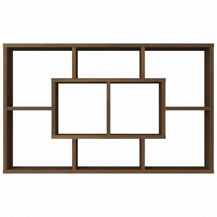 vidaXL ウォールシェルフ ブラウンオーク 85x16x52.5 cm エンジニアリングウッド家具 キャビネット&収納(代引不可)