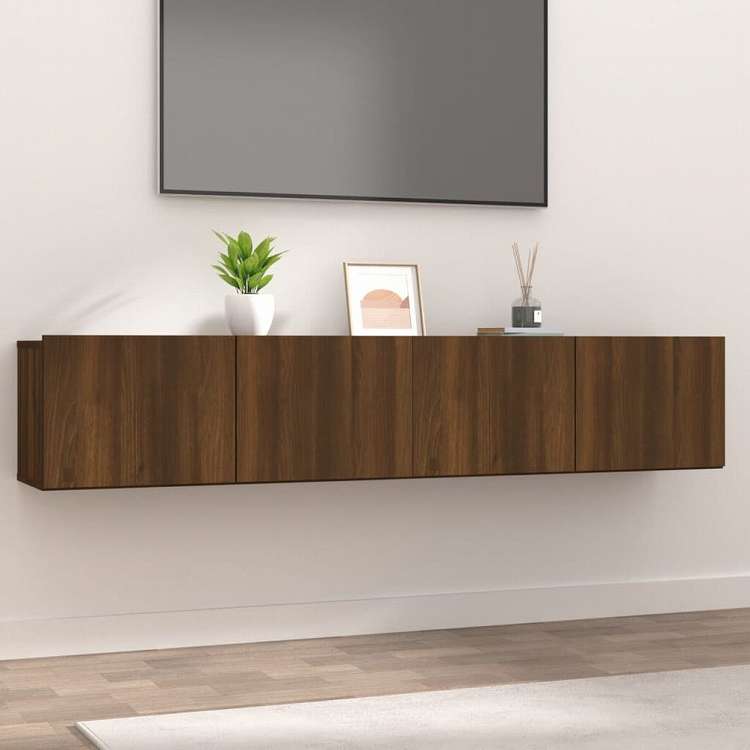 vidaXL テレビキャビネット 2点 ブラウンオーク 80x30x30 cm エンジニアリングウッド家具 AVラック・テレビ台(代引不可)