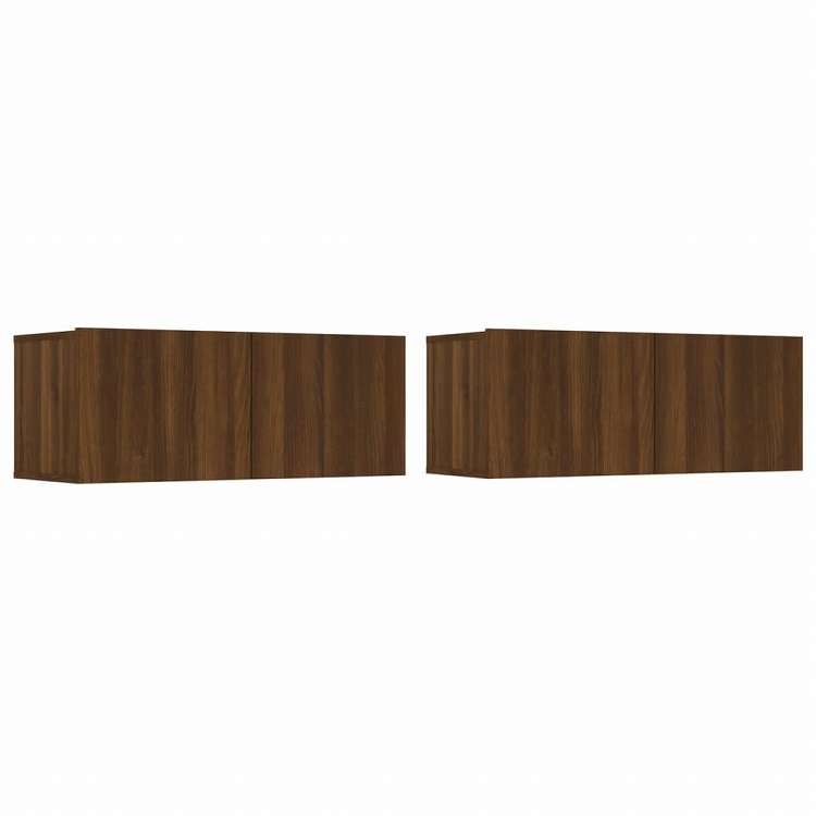 vidaXL テレビキャビネット 2点 ブラウンオーク 80x30x30 cm エンジニアリングウッド家具 AVラック・テレビ台(代引不可)