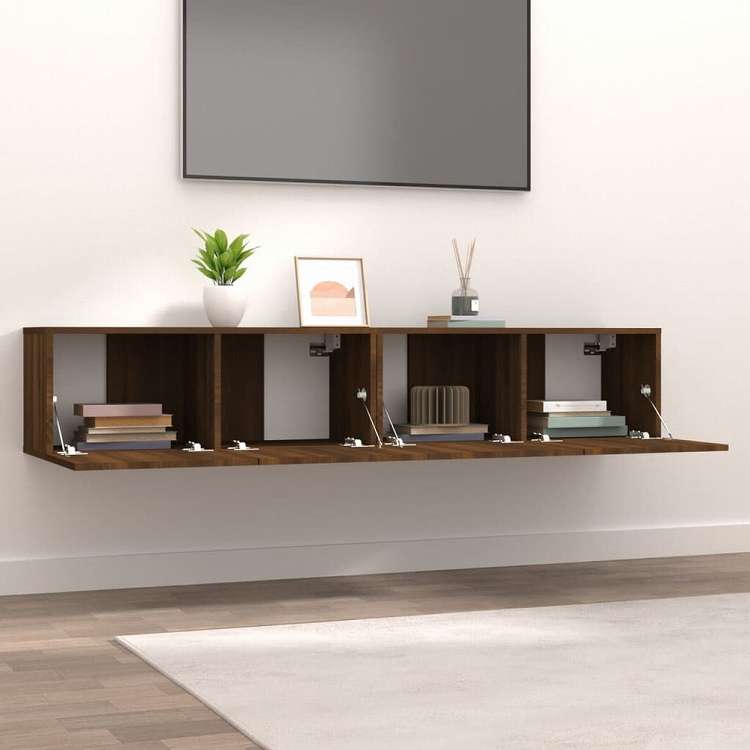 vidaXL テレビキャビネット 2点 ブラウンオーク 80x30x30 cm エンジニアリングウッド家具 AVラック・テレビ台(代引不可)