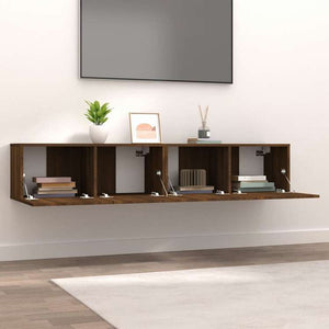 vidaXL テレビキャビネット 2点 ブラウンオーク 80x30x30 cm エンジニアリングウッド家具 AVラック・テレビ台(代引不可)