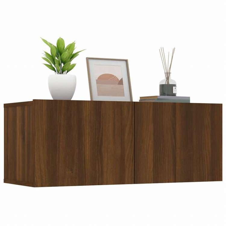 vidaXL テレビキャビネット 2点 ブラウンオーク 80x30x30 cm エンジニアリングウッド家具 AVラック・テレビ台(代引不可)