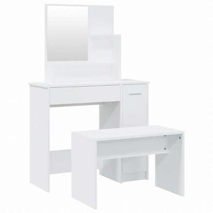 vidaXL ドレッシングテーブルセット ホワイト 86.5x35x136cm家具 キャビネット&収納 洗面・化粧台ユニット 寝室用化粧用テーブル(代引不可)