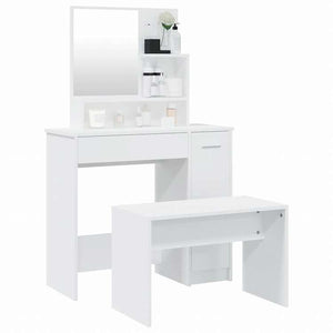 vidaXL ドレッシングテーブルセット ホワイト 86.5x35x136cm家具 キャビネット&収納 洗面・化粧台ユニット 寝室用化粧用テーブル(代引不可)