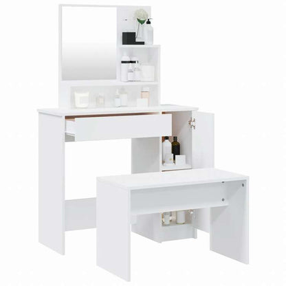 vidaXL ドレッシングテーブルセット ホワイト 86.5x35x136cm家具 キャビネット&収納 洗面・化粧台ユニット 寝室用化粧用テーブル(代引不可)