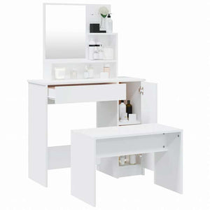 vidaXL ドレッシングテーブルセット ホワイト 86.5x35x136cm家具 キャビネット&収納 洗面・化粧台ユニット 寝室用化粧用テーブル(代引不可)