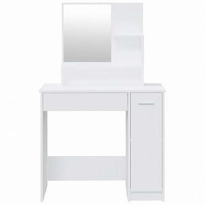 vidaXL ドレッシングテーブルセット ホワイト 86.5x35x136cm家具 キャビネット&収納 洗面・化粧台ユニット 寝室用化粧用テーブル(代引不可)