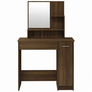 vidaXL ドレッシングテーブルセット ブラウンオーク 86.5x35x136cm家具 キャビネット&収納 洗面・化粧台ユニット 寝室用化粧用テーブル(代引不可)