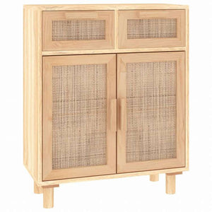 vidaXL サイドボード ブラウン 60x30x75 cm パイン無垢材&天然ラタン家具 キャビネット&収納 サイドボード(代引不可)