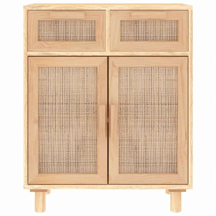 vidaXL サイドボード ブラウン 60x30x75 cm パイン無垢材&天然ラタン家具 キャビネット&収納 サイドボード(代引不可)