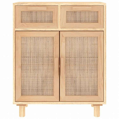 vidaXL サイドボード ブラウン 60x30x75 cm パイン無垢材&天然ラタン家具 キャビネット&収納 サイドボード(代引不可)