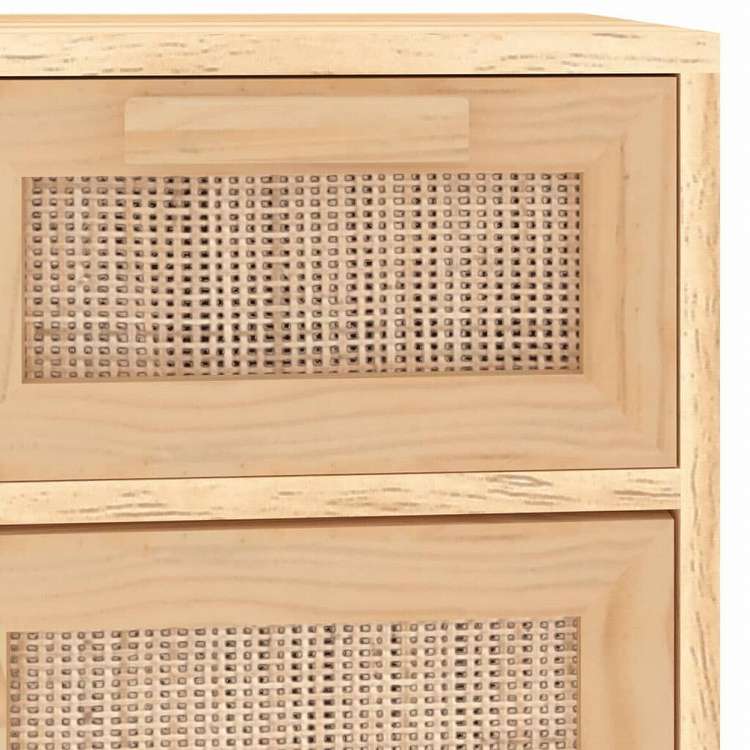 vidaXL サイドボード ブラウン 60x30x75 cm パイン無垢材&天然ラタン家具 キャビネット&収納 サイドボード(代引不可)